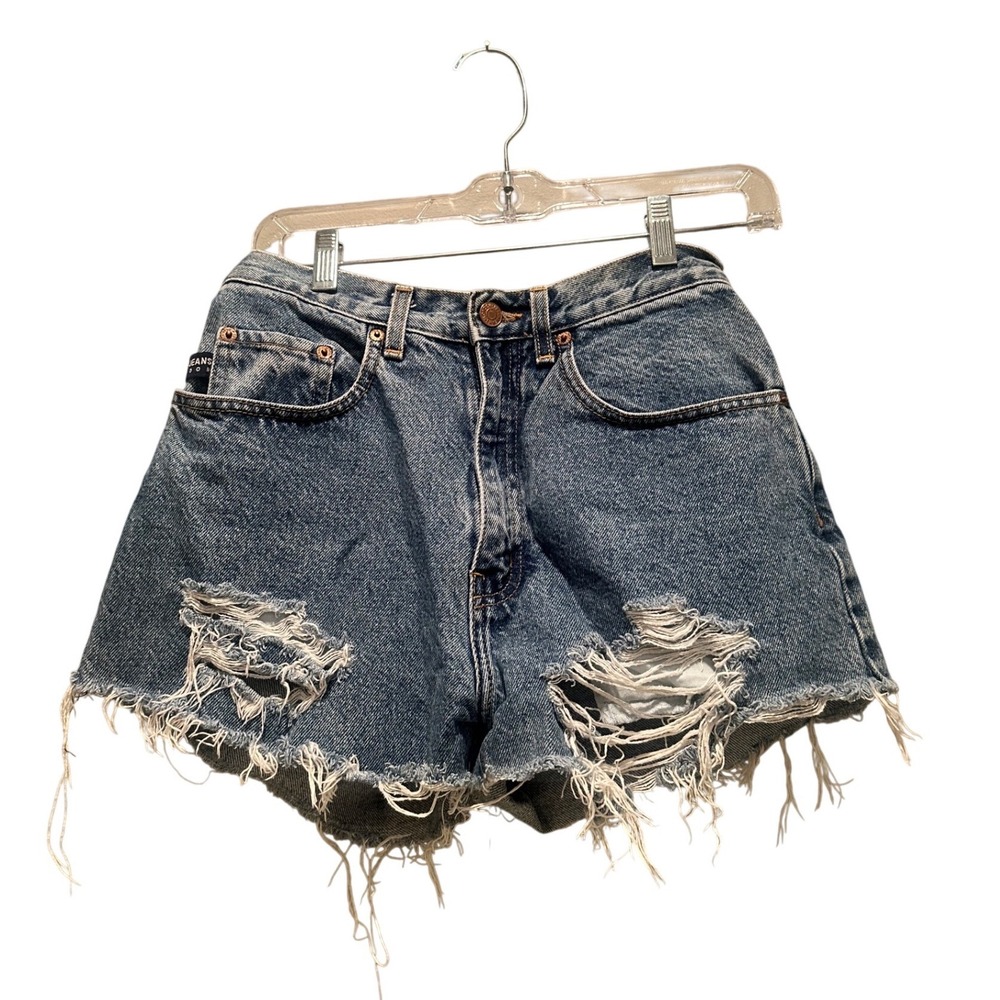 Vintage 90s Pepe Jeans London Distressed Denim Cutoff Shorts High Rise Jorts